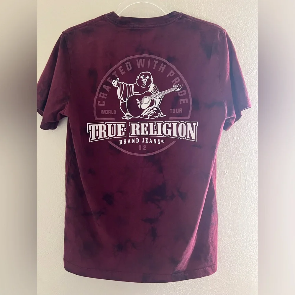 True Religion Maroon Marble T Shirt